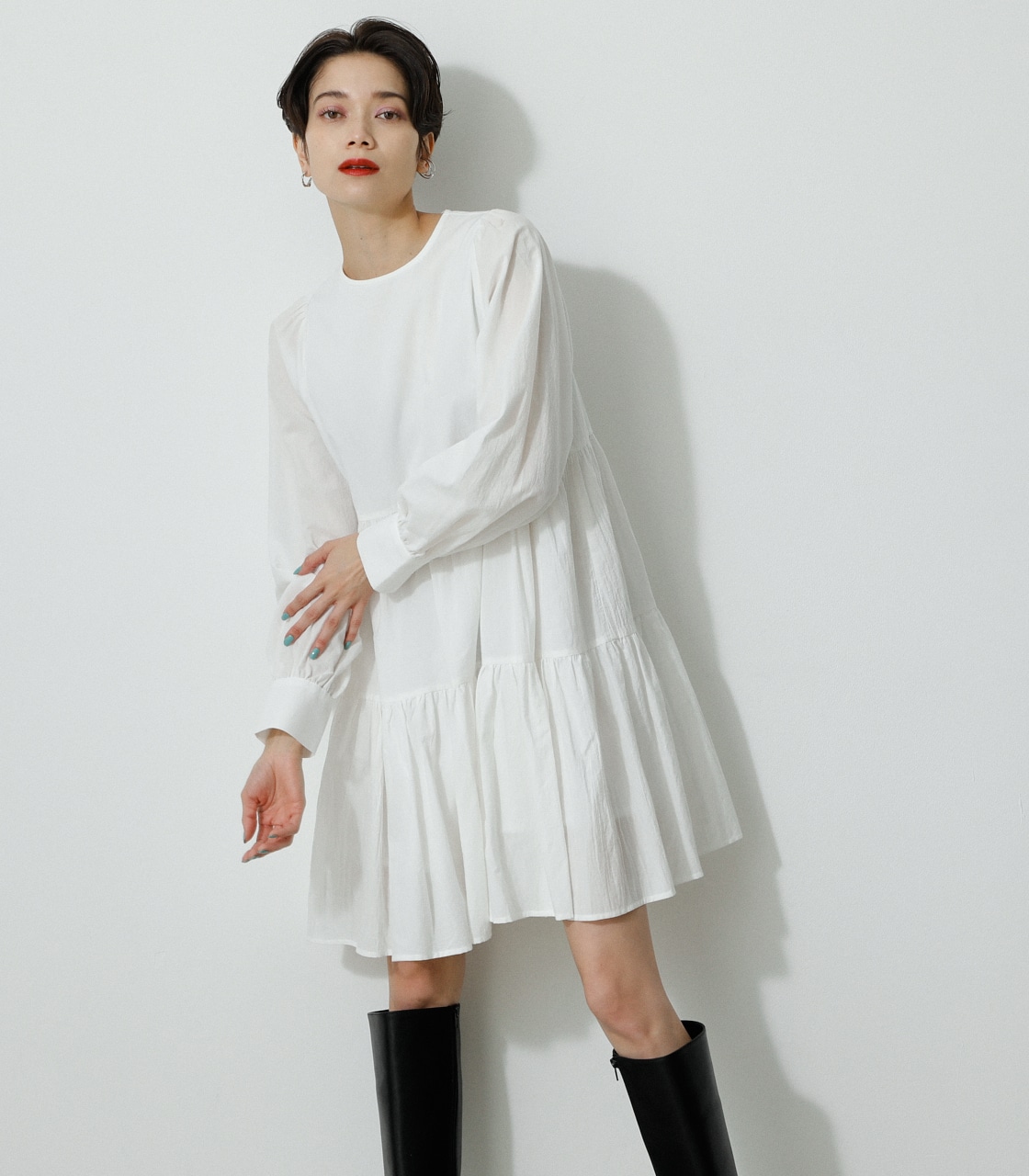 MINI TIERED ONEPIECE/ミニティアードワンピース 詳細画像 WHT 1