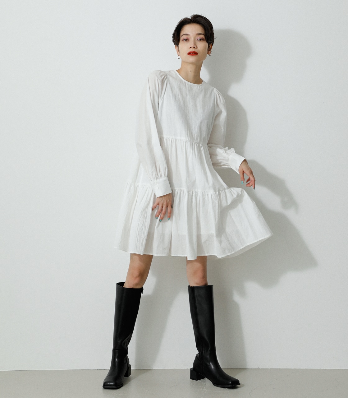 MINI TIERED ONEPIECE/ミニティアードワンピース 詳細画像 WHT 4