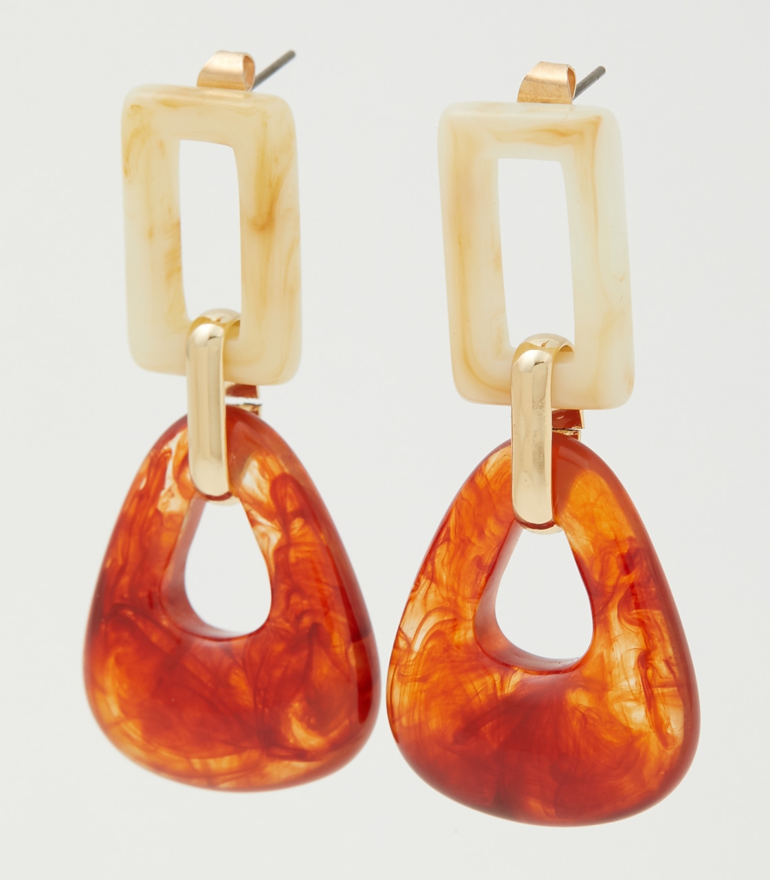 BICOLOR MARBLE EARRINGS/バイカラーマーブルピアス 詳細画像 柄ORG 2