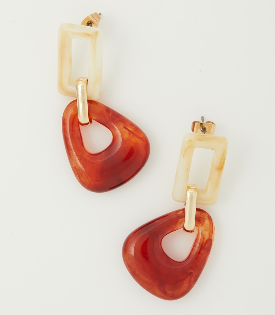 BICOLOR MARBLE EARRINGS/バイカラーマーブルピアス 詳細画像 柄ORG 3