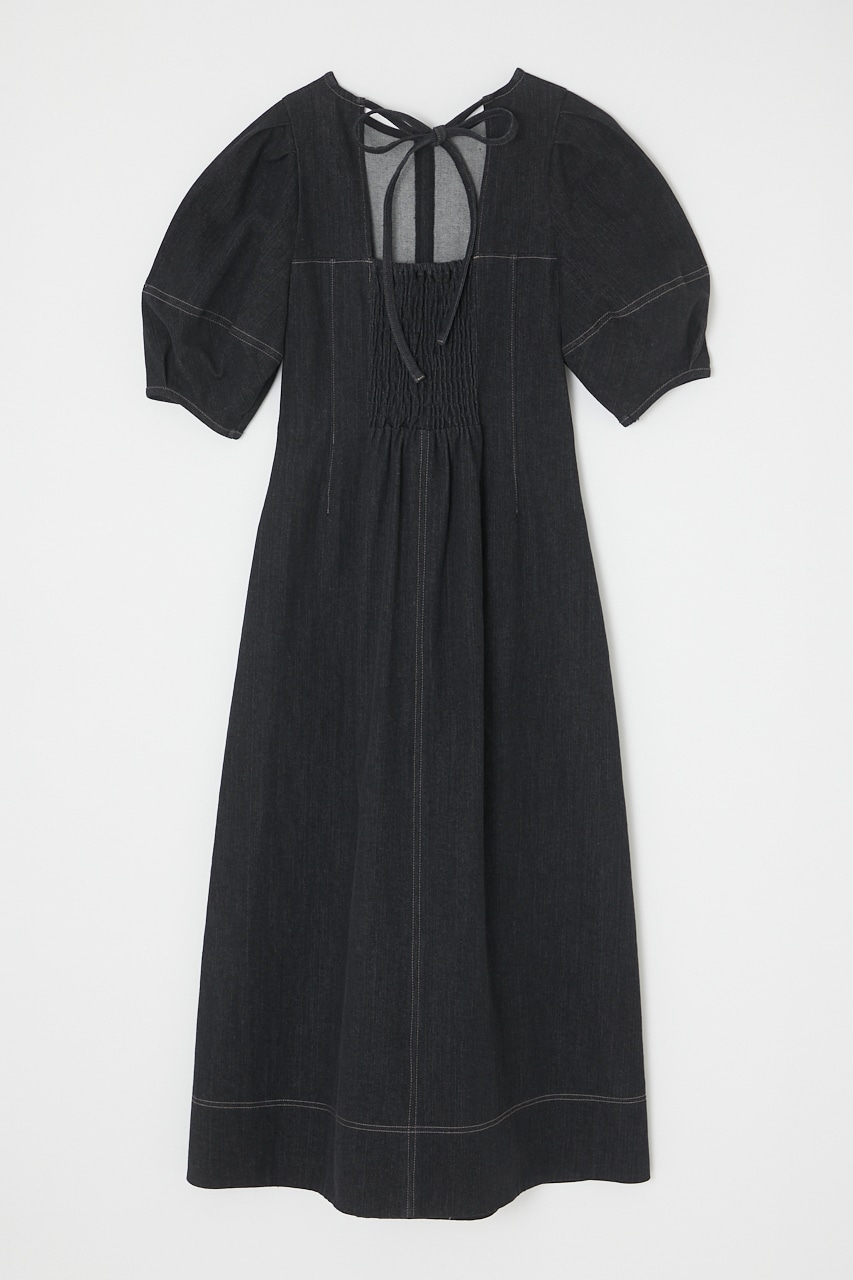 【PLUS】BACK OPEN FLARE LONG ONEPIECE/バックオープンフレアロングワンピース 詳細画像 BLK 2