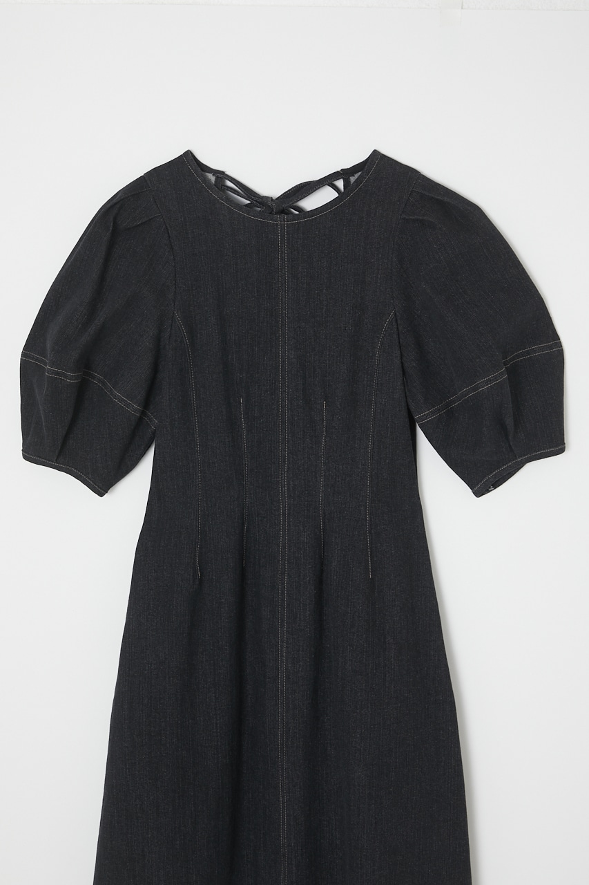 【PLUS】BACK OPEN FLARE LONG ONEPIECE/バックオープンフレアロングワンピース 詳細画像 BLK 3