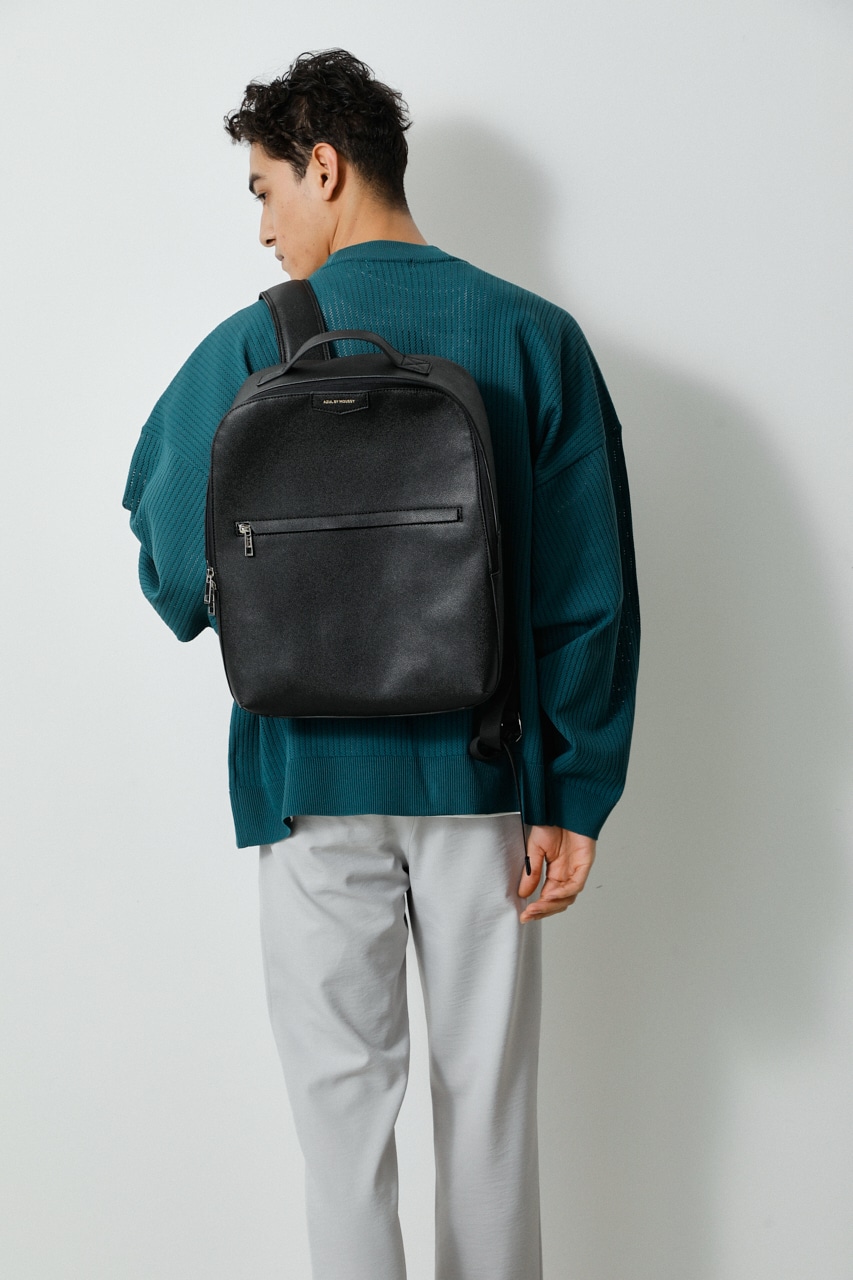 FAUX LEATHER BOXTYPE BACK PACK/フェイクレザーボックスタイプバックパック 詳細画像 BLK 9
