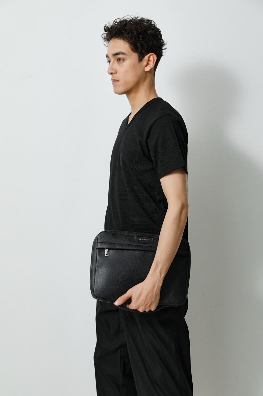 FAUX LEATHER BOXTYPE CLUTCH/フェイクレザーボックスタイプクラッチ 詳細画像 BLK 9
