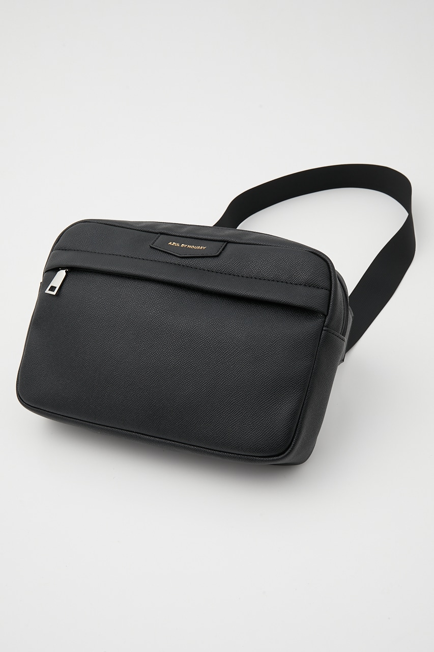 FAUX LEATHER BOXTYPE BODY BAG/フェイクレザーボックスタイプボディバッグ 詳細画像 BLK 2