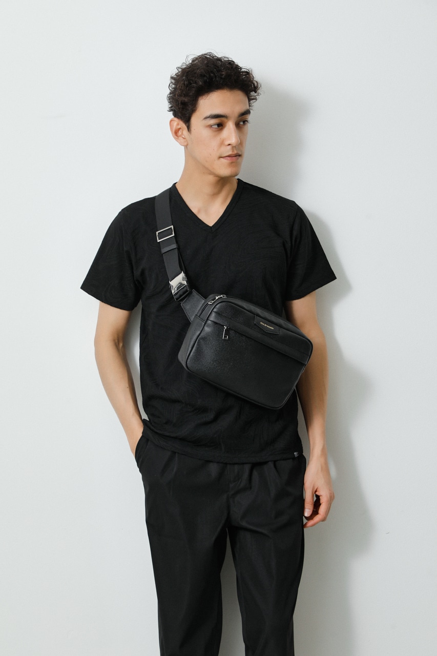 FAUX LEATHER BOXTYPE BODY BAG/フェイクレザーボックスタイプボディバッグ 詳細画像 BLK 7
