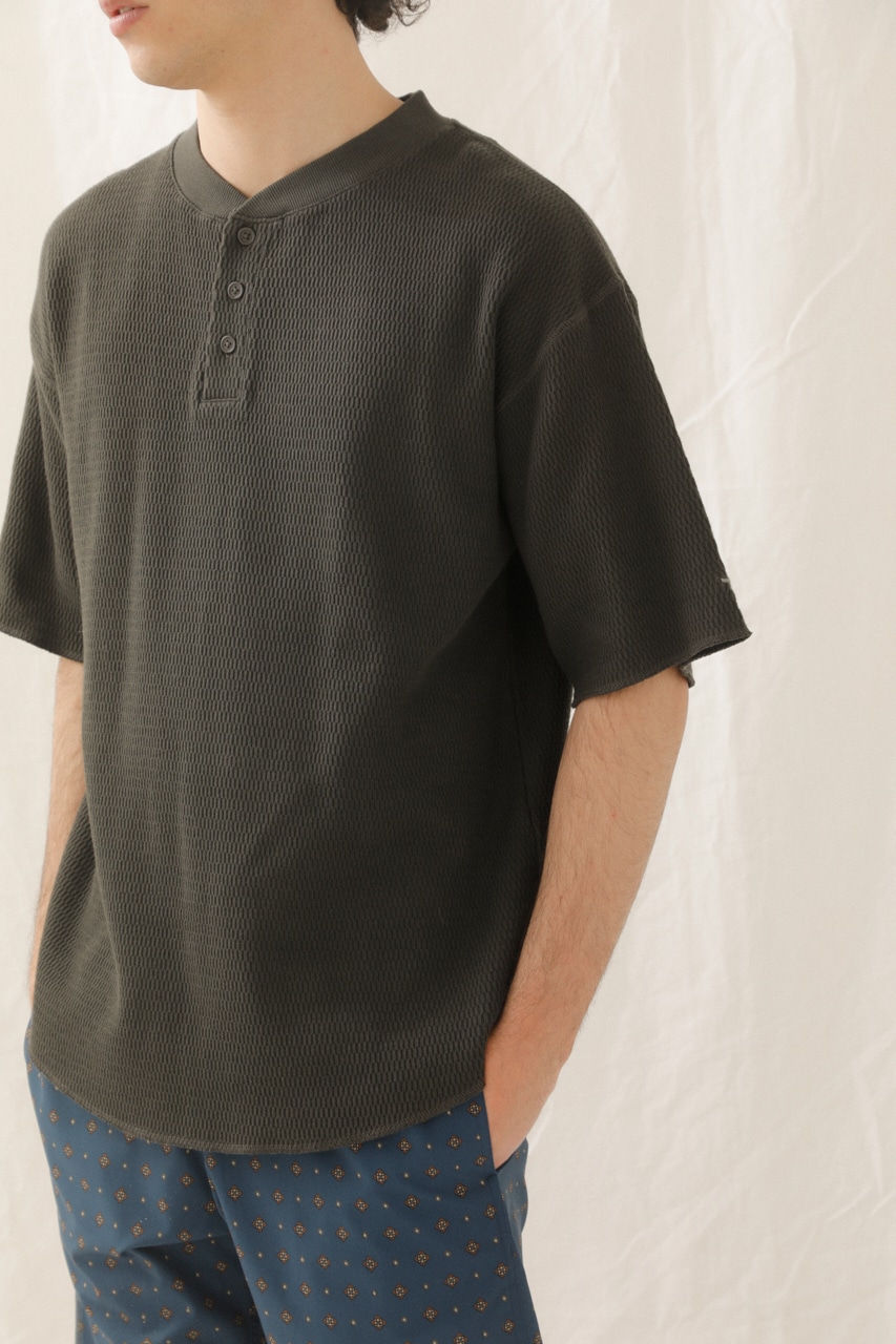 【AZUL HOME】THERMAL HENLEY NECK TOPS/サーマルヘンリーネックトップス 詳細画像 BLK 2