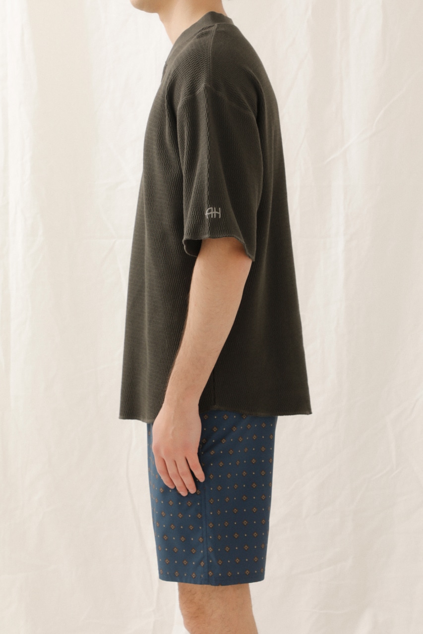 【AZUL HOME】THERMAL HENLEY NECK TOPS/サーマルヘンリーネックトップス 詳細画像 BLK 6