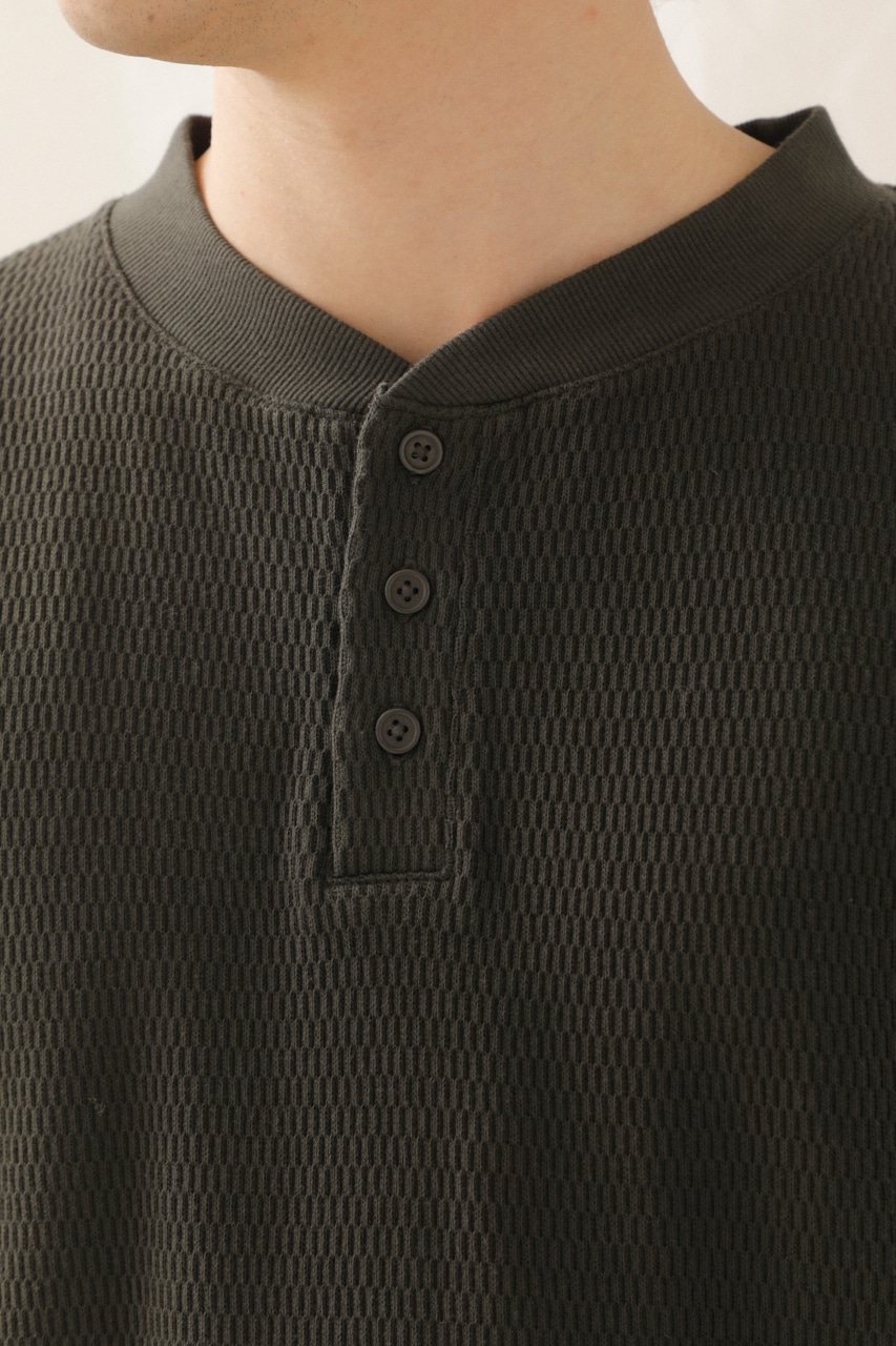 【AZUL HOME】THERMAL HENLEY NECK TOPS/サーマルヘンリーネックトップス 詳細画像 BLK 8