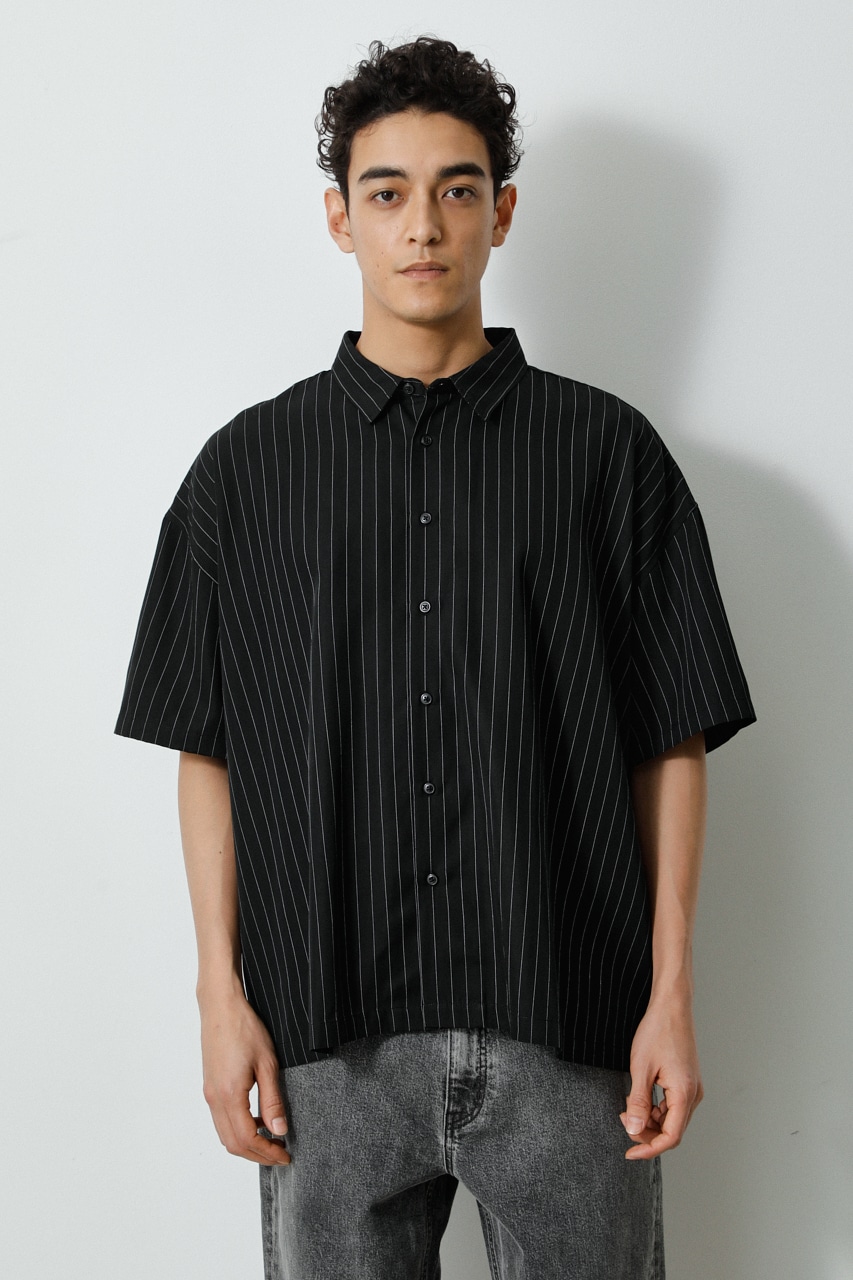 STRIPE PATTERN BIG SHIRT/ストライプパターンビッグシャツ 詳細画像 柄BLK 5