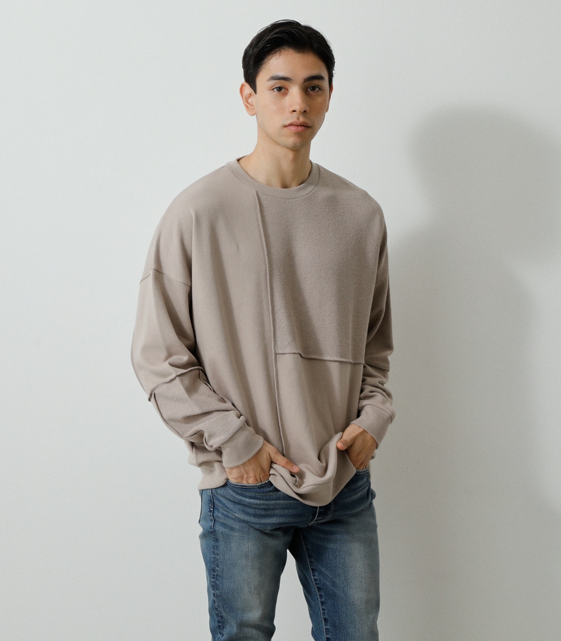 SWEAT SWITCHING BIG PULLOVER/スウェットスウィッチングビッグプルオーバー