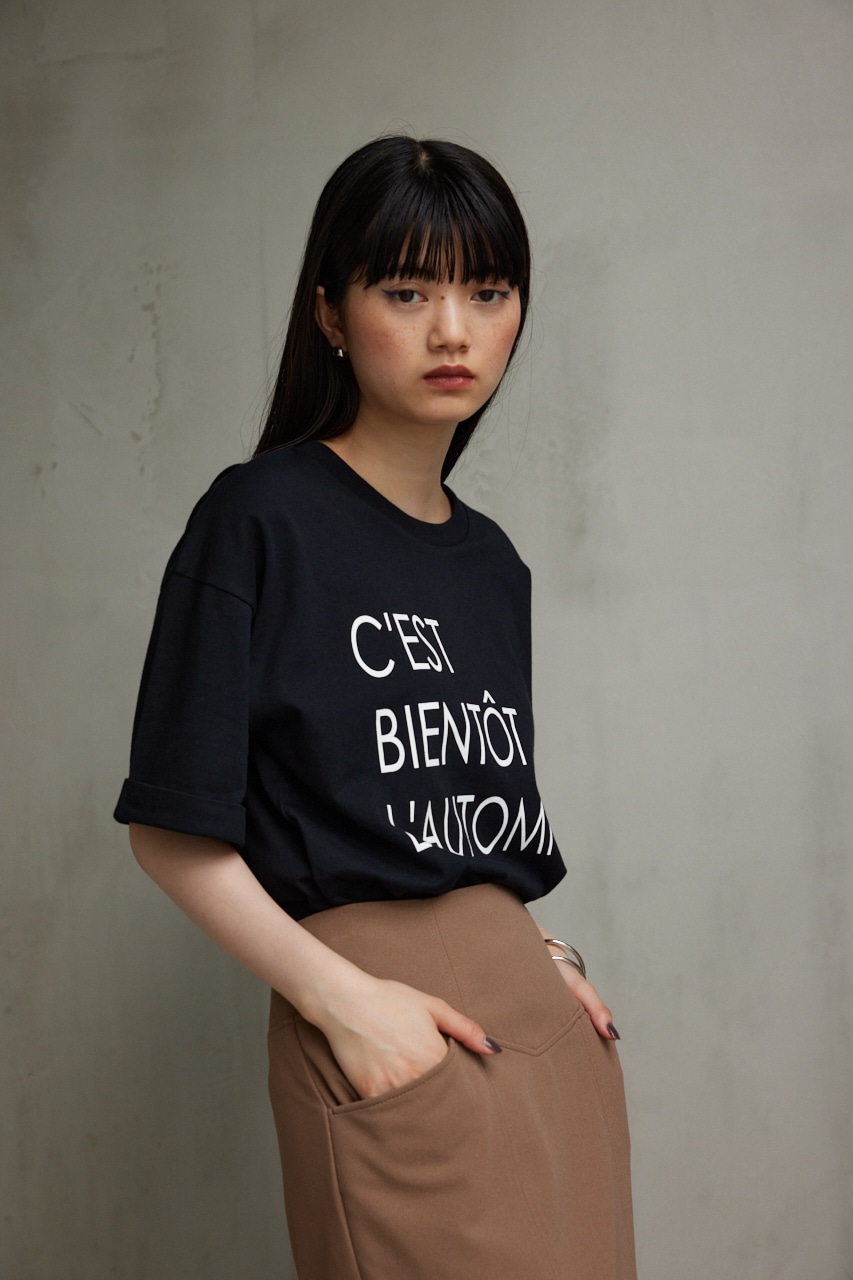 ボクシーシルエット半袖ロゴTシャツ 詳細画像 BLK 3