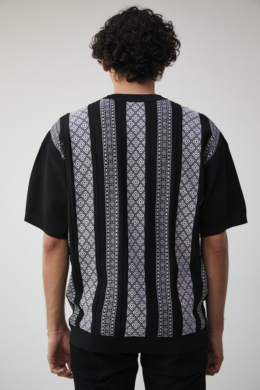 RETRO JACQUARD KNIT TOPS/レトロジャガードニットトップス 詳細画像 柄BLK 7