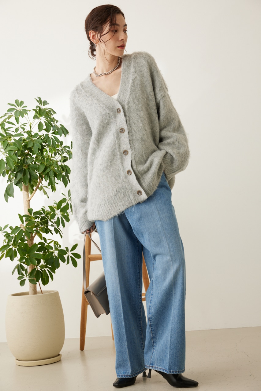 crie conforto】シャギーVネックカーディガン｜AZUL BY MOUSSY