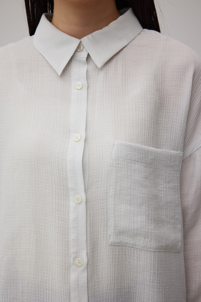 CREPE SHEER SHIRT/クレープシアーシャツ 詳細画像 O/WHT 8