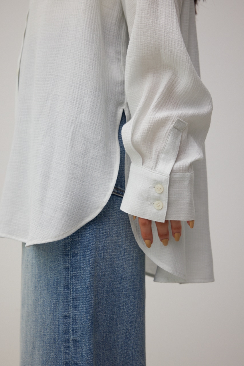 CREPE SHEER SHIRT/クレープシアーシャツ 詳細画像 O/WHT 10