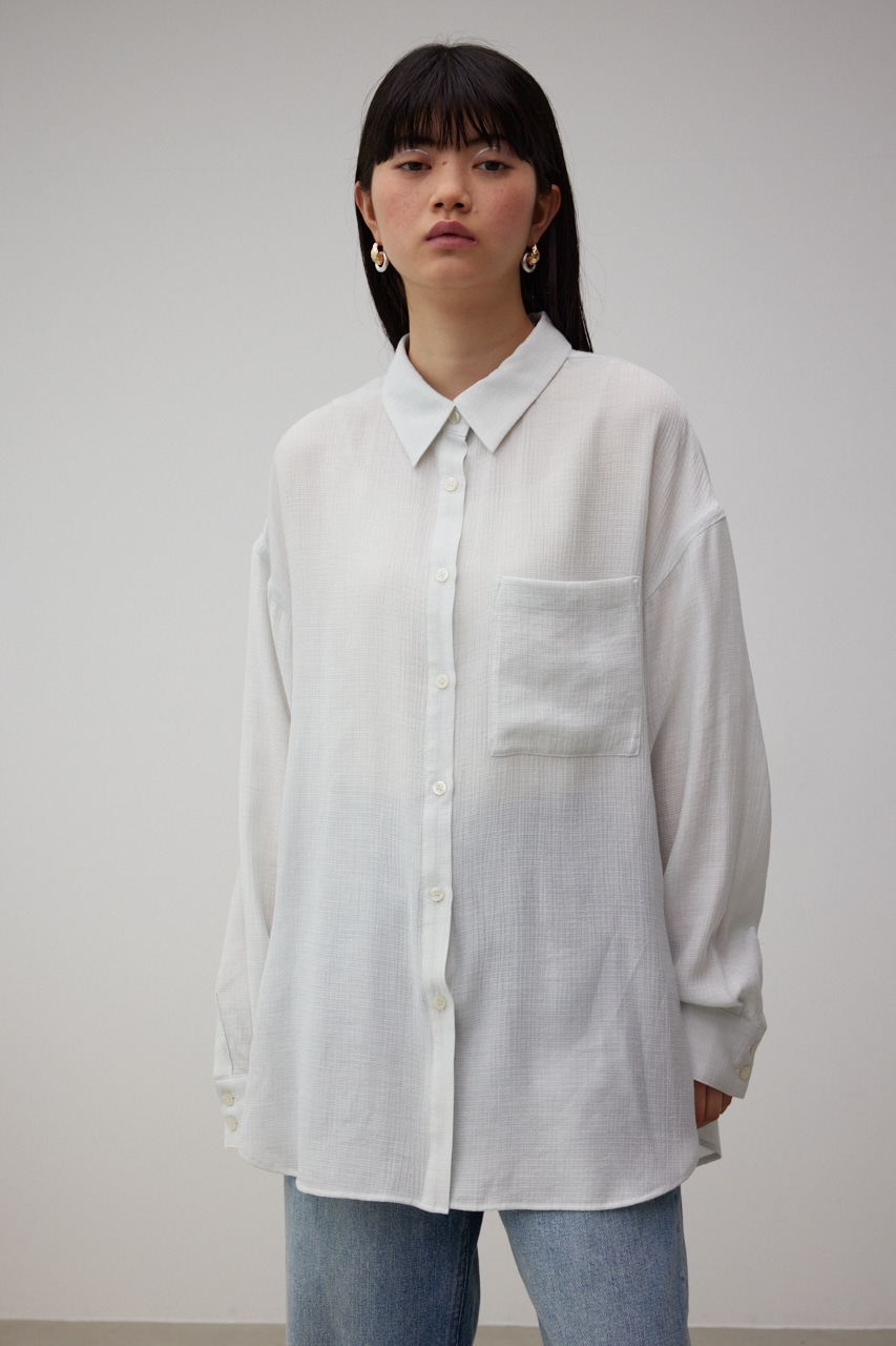 CREPE SHEER SHIRT/クレープシアーシャツ 詳細画像 O/WHT 5