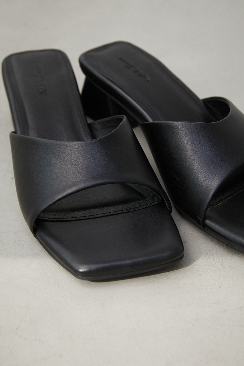 FAUX LEATHER LOW HEEL SANDALS/フェイクレザーローヒールサンダル 詳細画像 BLK 6