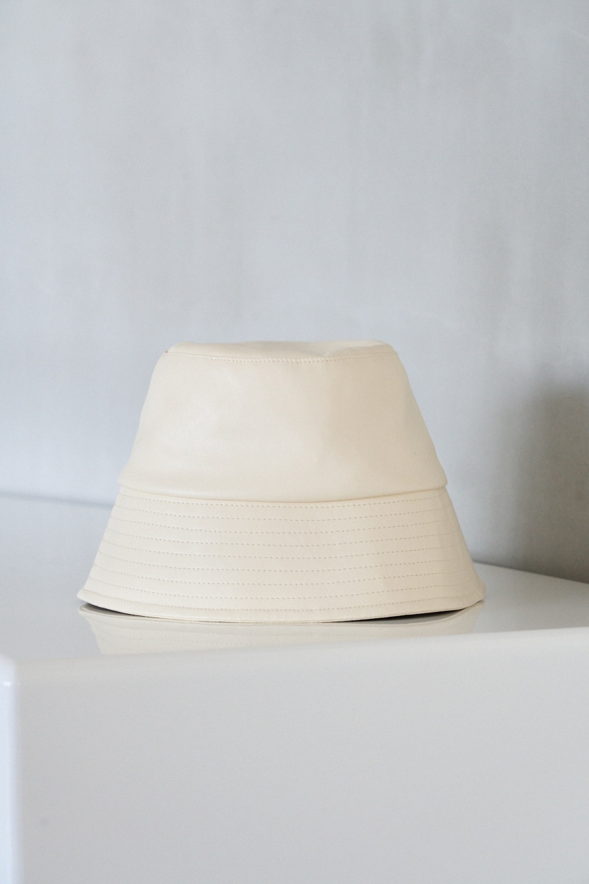 FAUX LEATHER BUCKET HAT/フェイクレザーバケットハット 詳細画像 IVOY 2