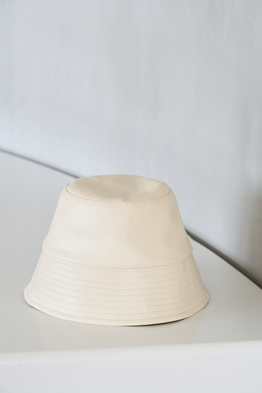 FAUX LEATHER BUCKET HAT/フェイクレザーバケットハット 詳細画像 IVOY 4