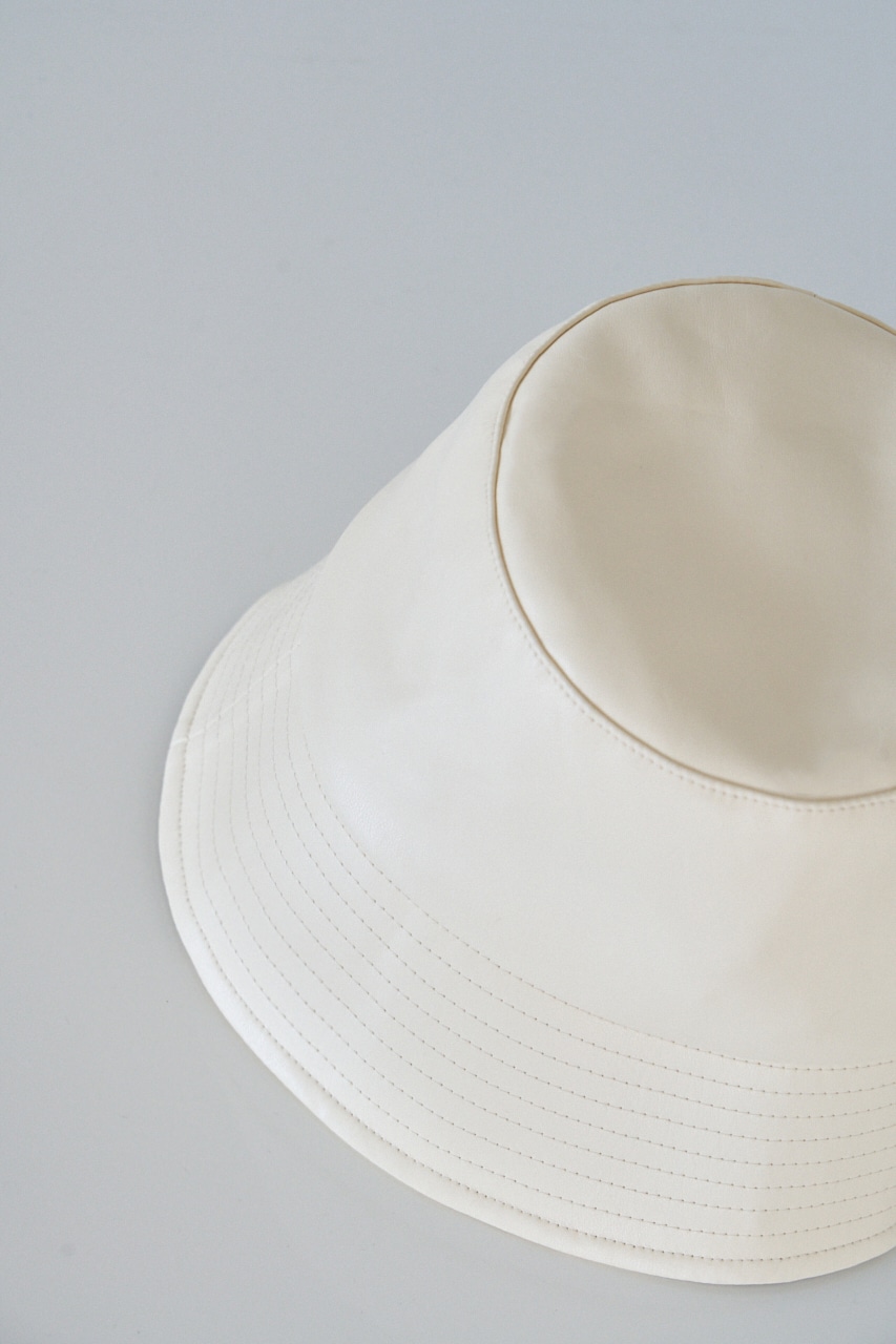 FAUX LEATHER BUCKET HAT/フェイクレザーバケットハット 詳細画像 IVOY 5
