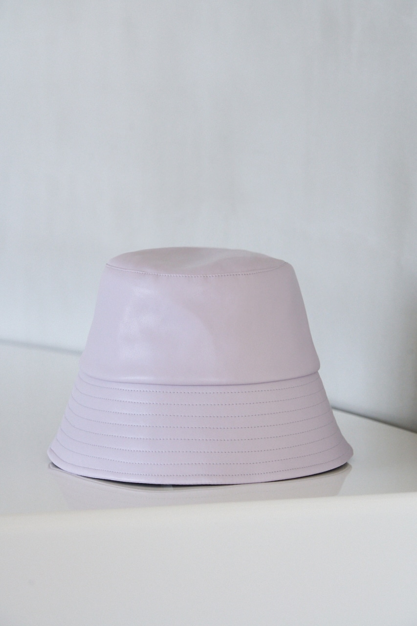 FAUX LEATHER BUCKET HAT/フェイクレザーバケットハット 詳細画像 L/PUR 2