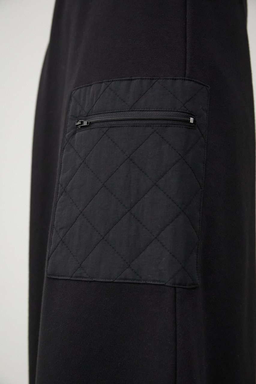 QUILTED DETAIL LONG SKIRT/キルティングディテールロングスカート 詳細画像 BLK 8