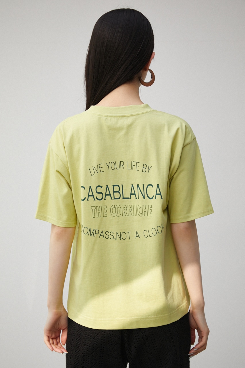 【トライファンクション】CASABLANCA BACK LOGO TEE/カサブランカバックロゴTシャツ 詳細画像 LIME 7