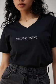 VACANZE ESTIVE V/N LOGO TEE/バガンゼエスティブVネックロゴTシャツ 詳細画像
