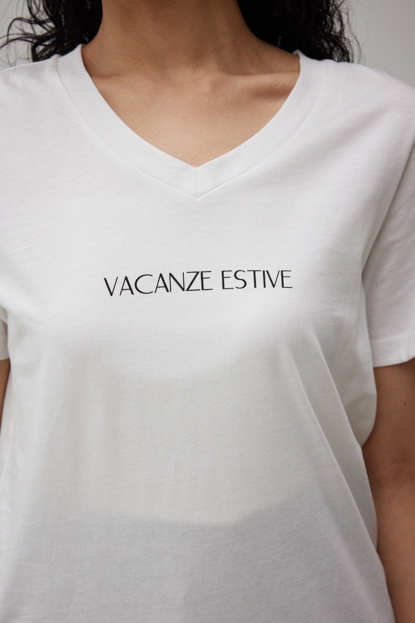 VACANZE ESTIVE V/N LOGO TEE/バガンゼエスティブVネックロゴTシャツ 詳細画像 WHT 8