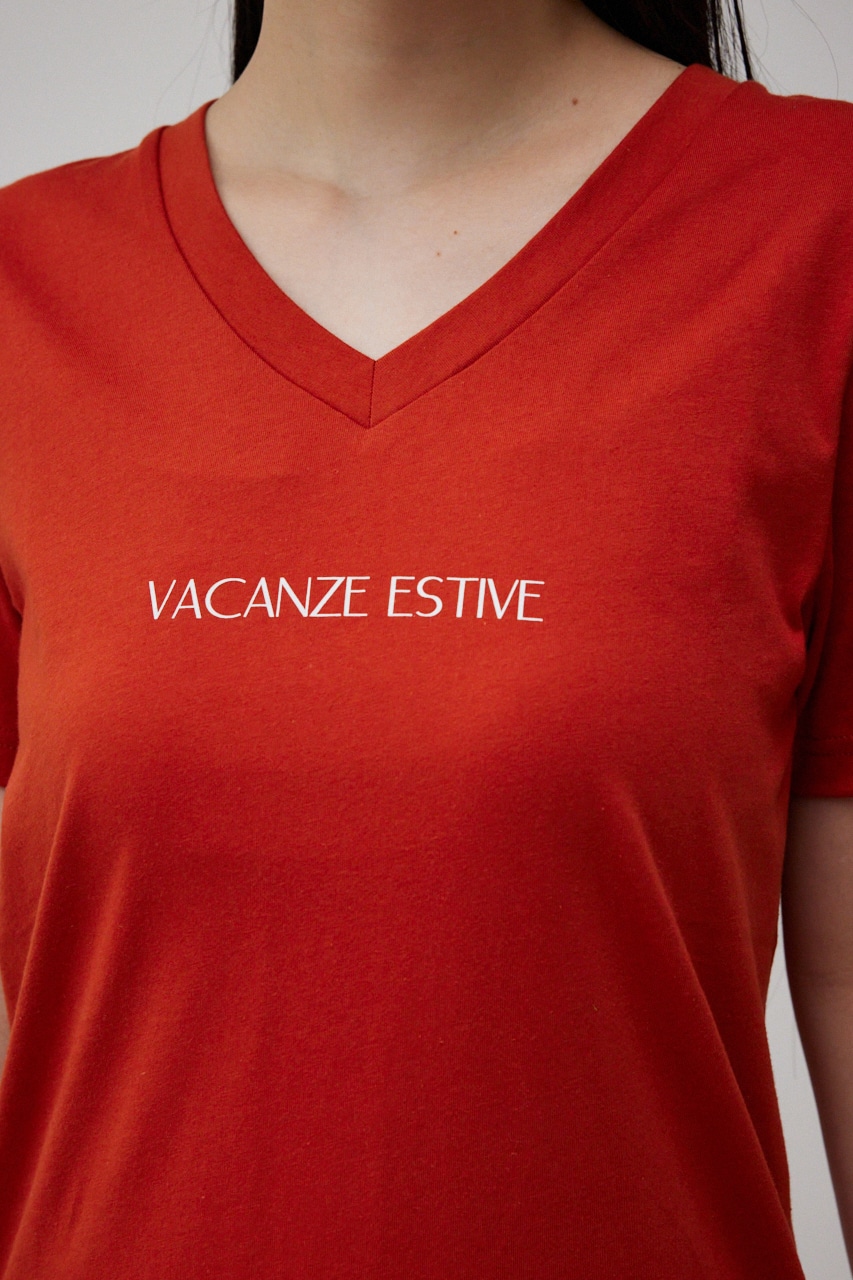 VACANZE ESTIVE V/N LOGO TEE/バガンゼエスティブVネックロゴTシャツ 詳細画像 D/ORG 8
