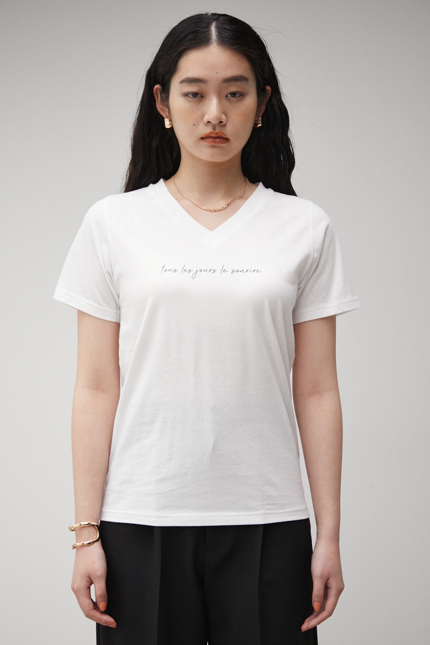 FRONT MESSAGE LOGO PRINT TEE/フロントメッセージロゴプリントTシャツ