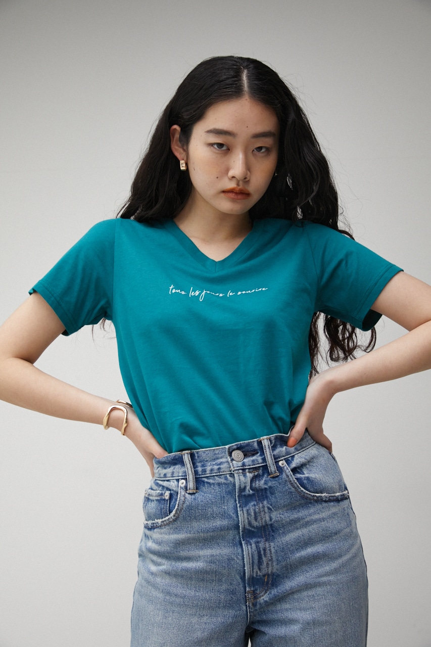 FRONT MESSAGE LOGO PRINT TEE/フロントメッセージロゴプリントTシャツ