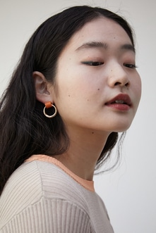 FAUX LEATHER × METAL EARRINGS/フェイクレザー×メタルピアス 詳細画像