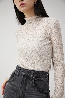 CUT LACE LONG SLEEVE TOPS/カットレースロングスリーブトップス