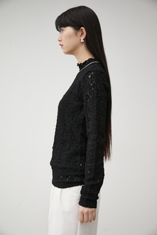 CUT LACE LONG SLEEVE TOPS/カットレースロングスリーブトップス 詳細画像