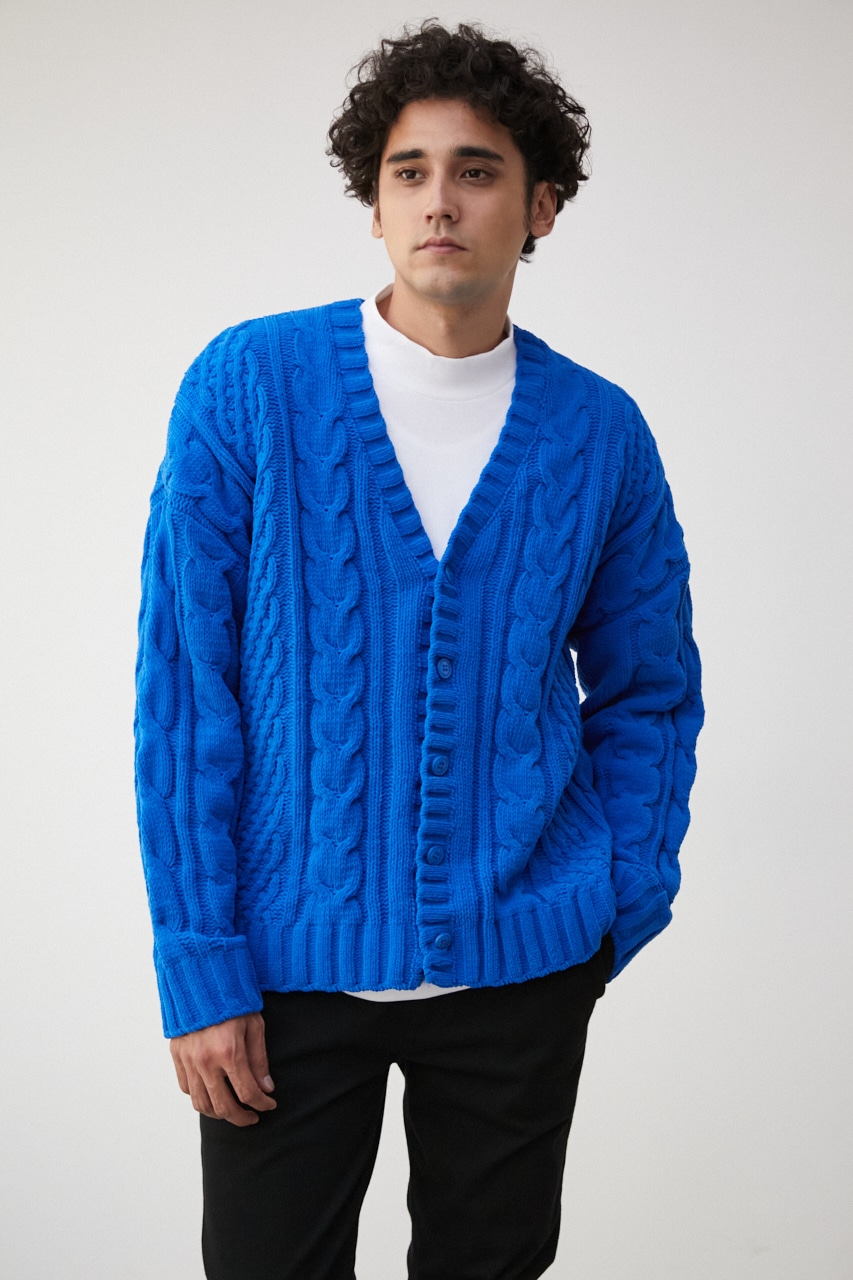 CHENILLE CABLE CARDIGAN/シェニールケーブルカーディガン｜AZUL BY 