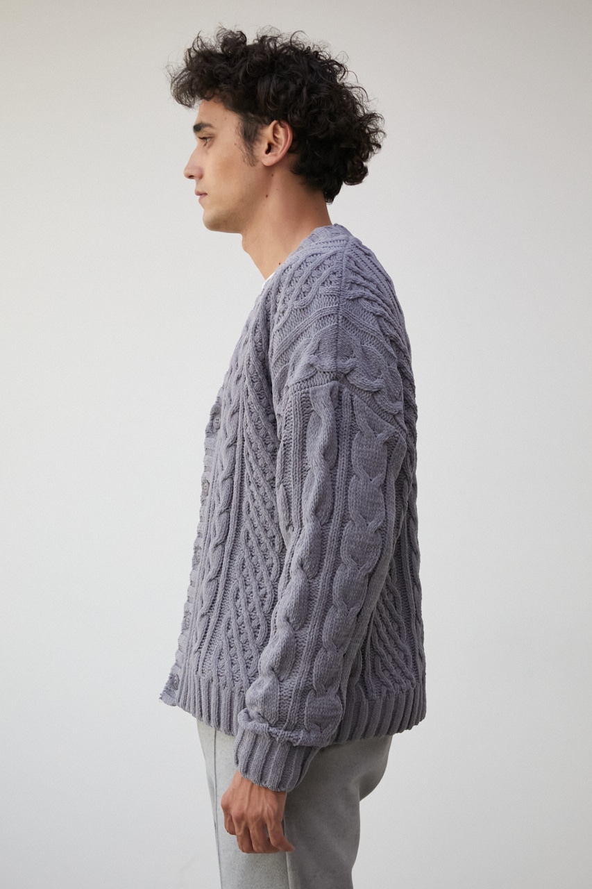 CHENILLE CABLE CARDIGAN/シェニールケーブルカーディガン 詳細画像 GRY 6