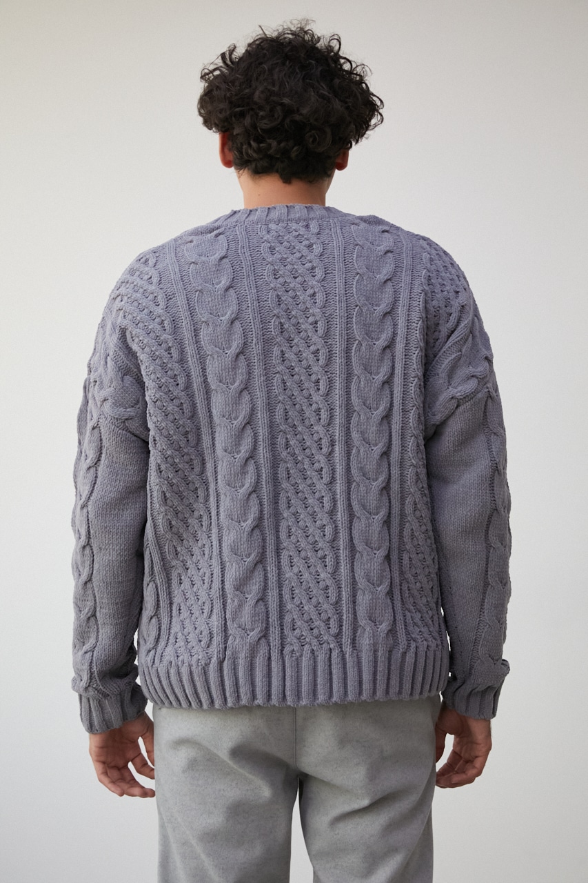 CHENILLE CABLE CARDIGAN/シェニールケーブルカーディガン 詳細画像 GRY 7