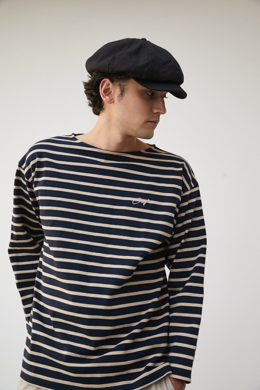 ELBOW PATCH BORDER TOPS/エルボーパッチボーダートップス 詳細画像 柄NVY 2