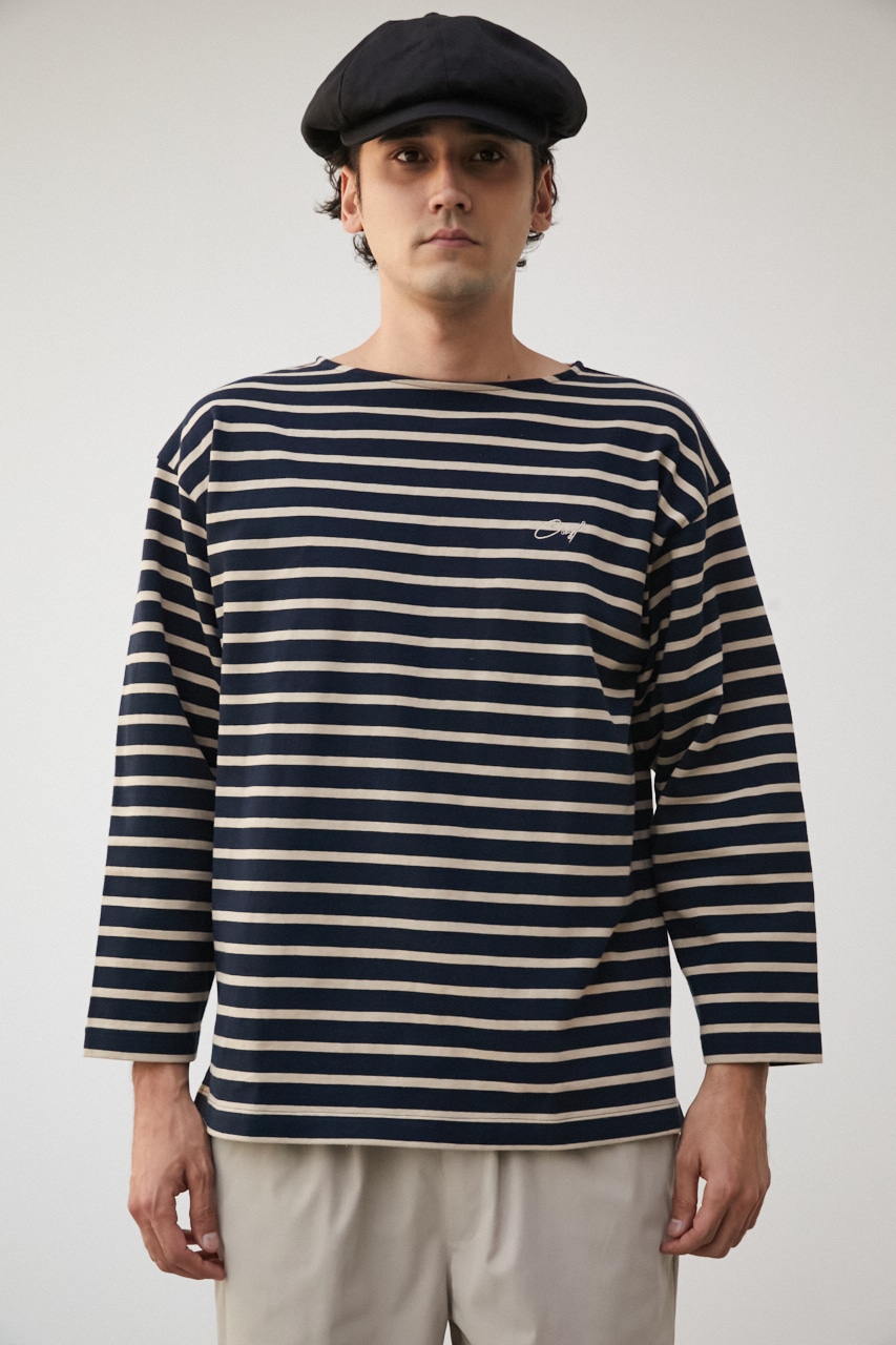 ELBOW PATCH BORDER TOPS/エルボーパッチボーダートップス 詳細画像 柄NVY 5
