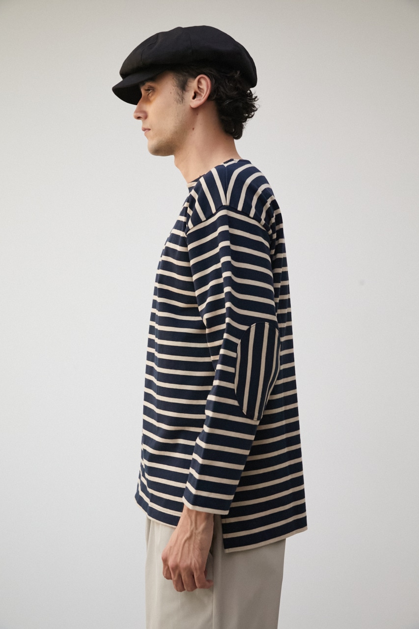 ELBOW PATCH BORDER TOPS/エルボーパッチボーダートップス 詳細画像 柄NVY 6