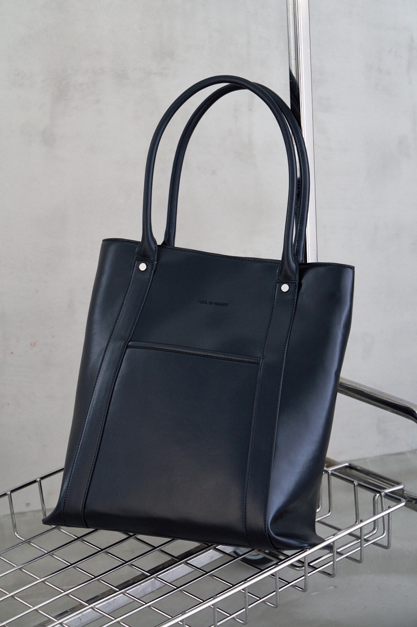 FAUX LEATHER TOTE BAG/フェイクレザートートバッグ 詳細画像 BLK 1