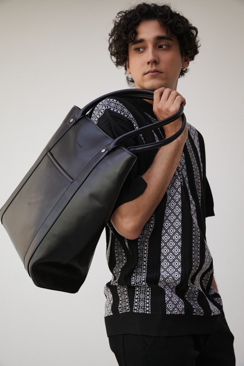 FAUX LEATHER TOTE BAG/フェイクレザートートバッグ 詳細画像 BLK 11