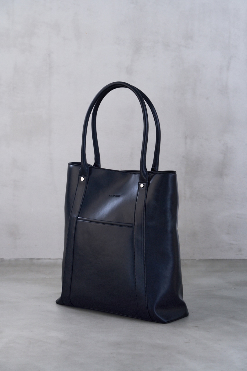 FAUX LEATHER TOTE BAG/フェイクレザートートバッグ 詳細画像 BLK 3