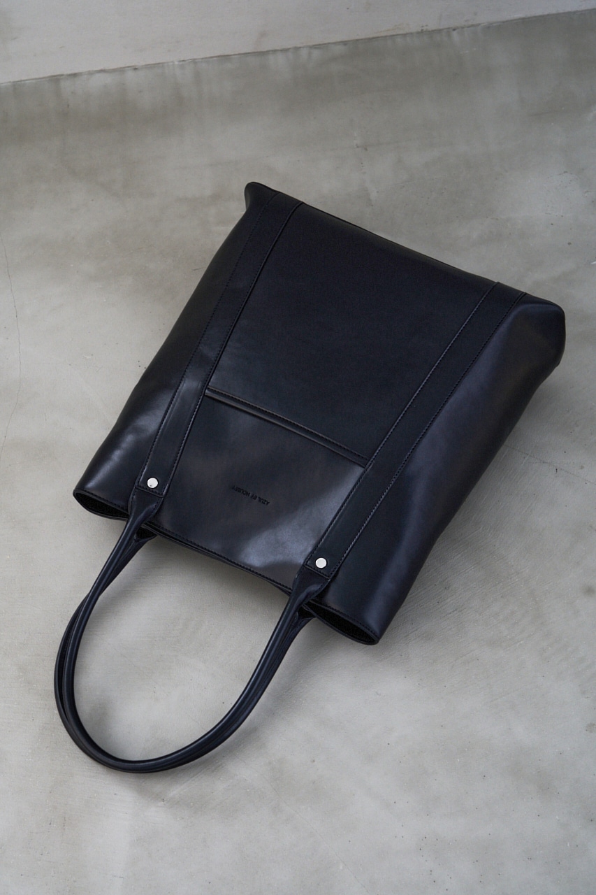 FAUX LEATHER TOTE BAG/フェイクレザートートバッグ 詳細画像 BLK 6