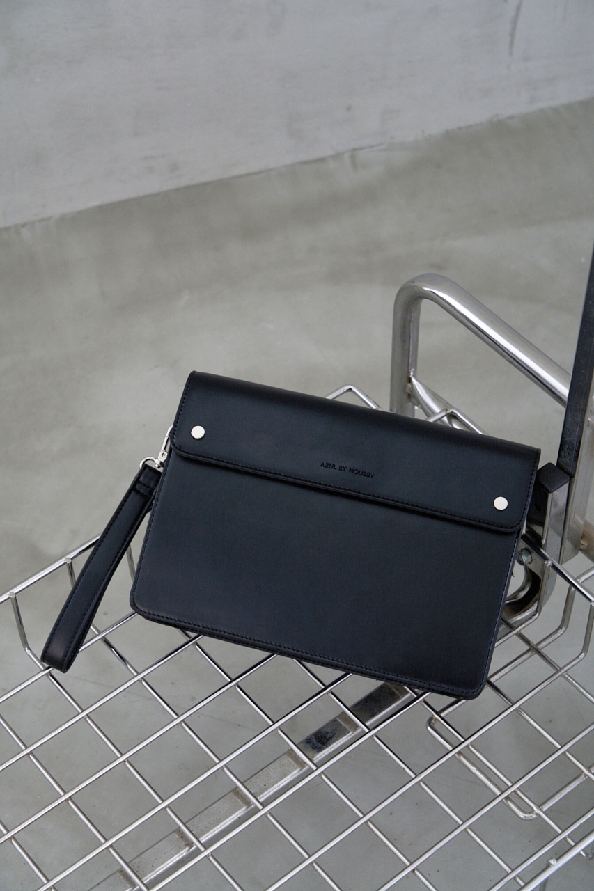 FAUX LEATHER CLUTCH BAG/フェイクレザークラッチバッグ 詳細画像 BLK 1