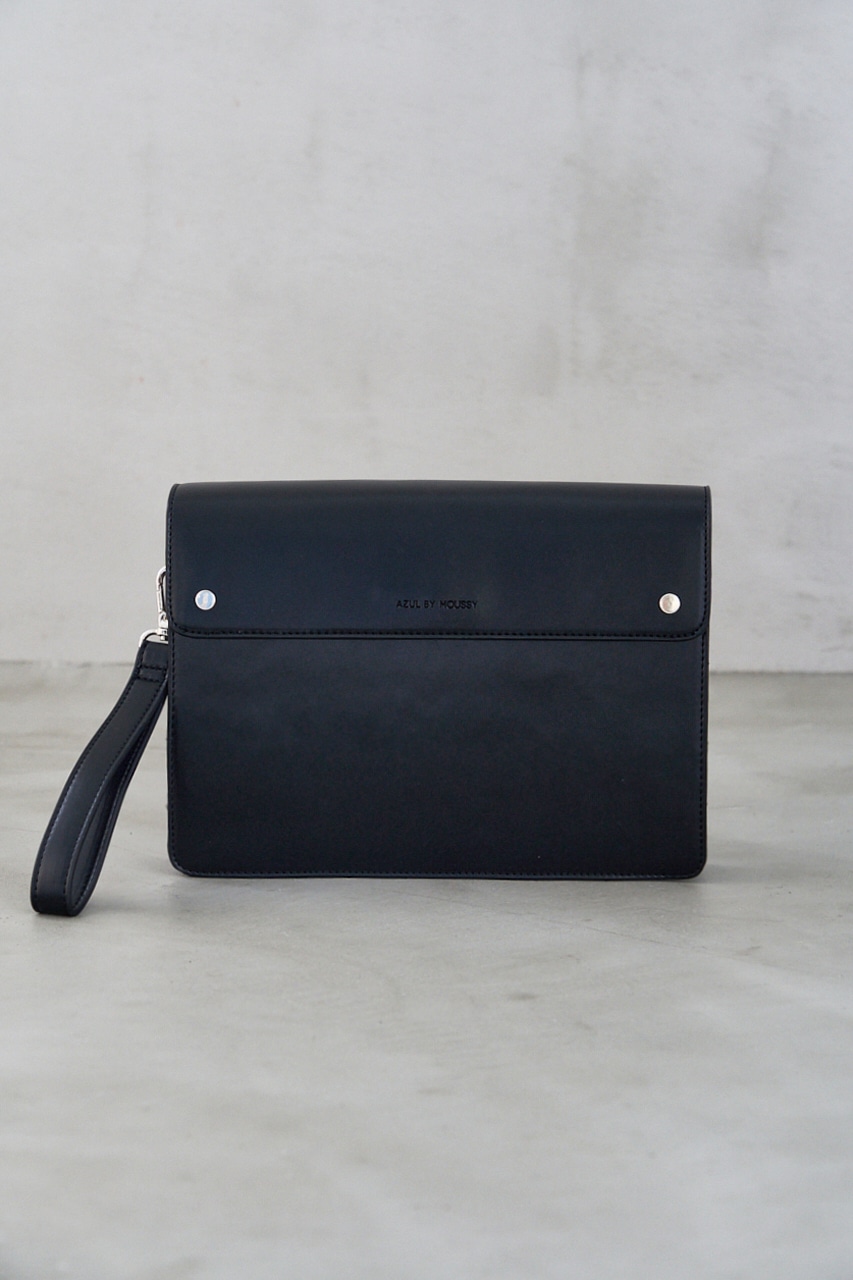 FAUX LEATHER CLUTCH BAG/フェイクレザークラッチバッグ 詳細画像 BLK 2