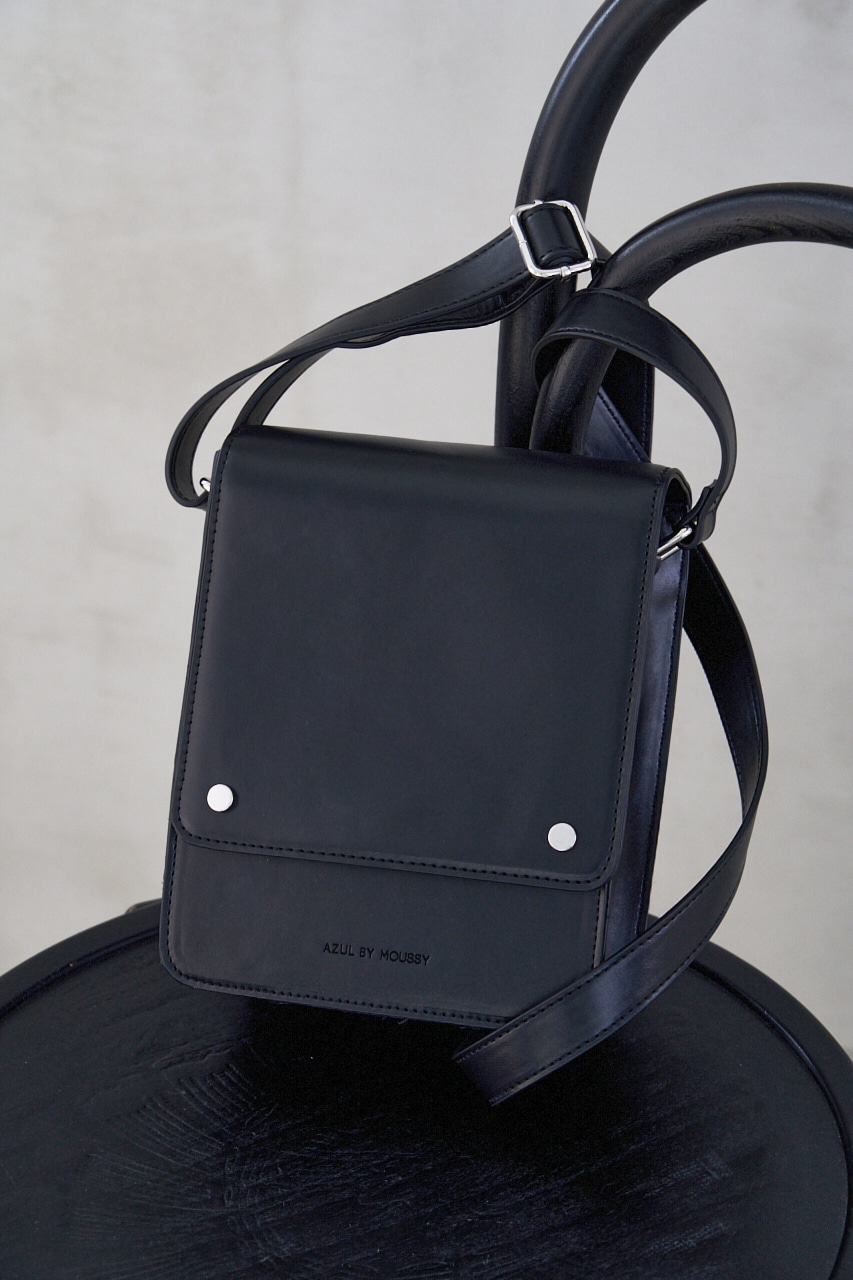 FAUX LEATHER SHOULDER BAG/フェイクレザーショルダーバッグ 詳細画像 BLK 1