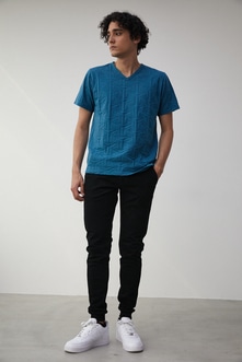 GEOMETRIC JACQUARD TEE/ジオメトリックジャガードTシャツ 詳細画像